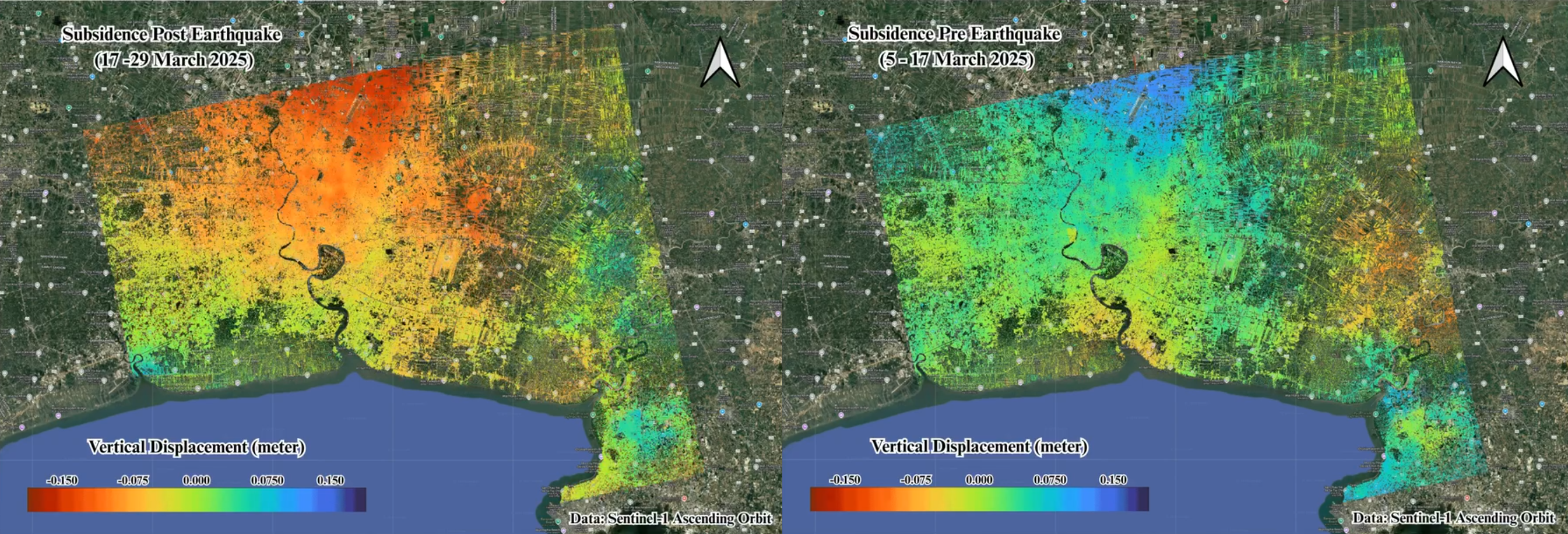 InSAR กรุงเทพฯ ทรุดตัว